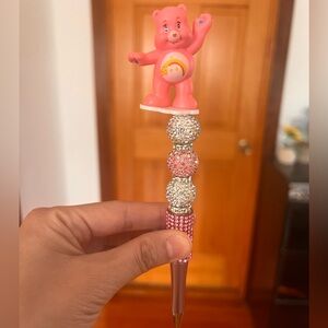 Pink Bear Pen with Glitter Accents